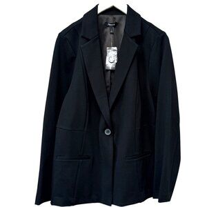 TORRID Ponte Classic Blazer Plus Size 1X (Torrid1) Black Knit Womens Jacket NWT